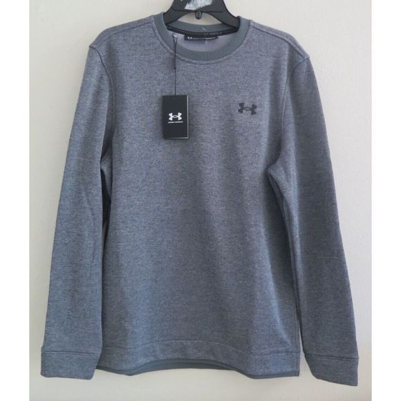 Under Armour 1360503 012 Men's Sz M Gray Heather Fleece Crewneck Sweatshirt $70 - Picture 1 of 10